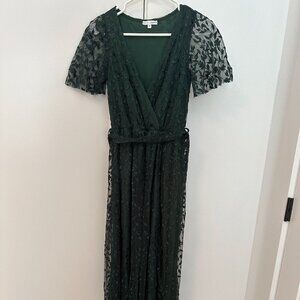 Baltic Born Marseille Embossed Maxi Dress | Green - S